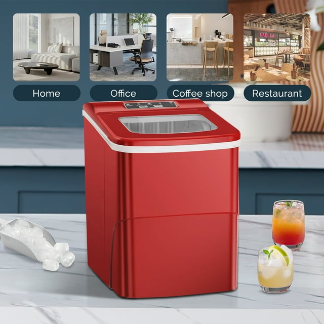 KISSAIR Portable Ice Maker, Efficient & Stylish, 26lbs/day