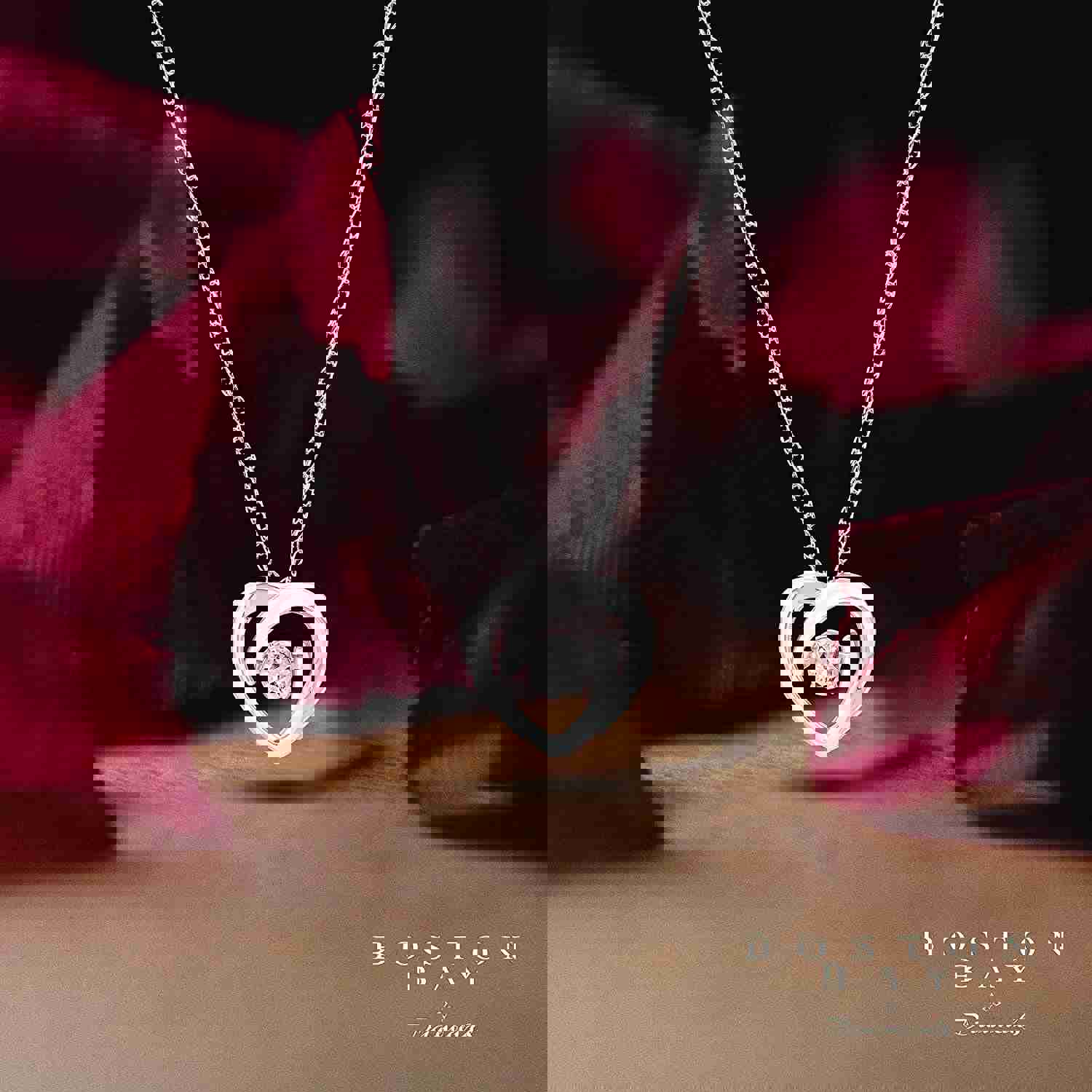 Glimmering Dancing White Sapphire Heart Pendant in Sterling Silver