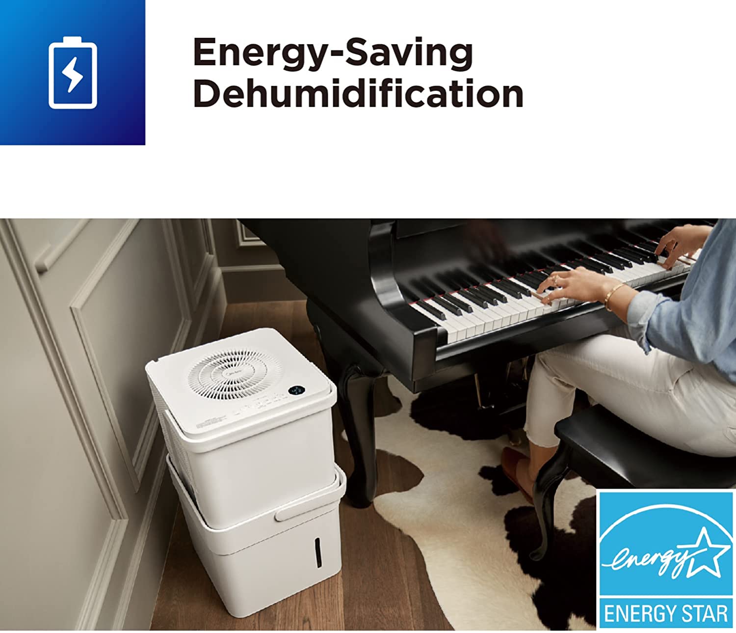 Midea Cube 35 Pint Smart Dehumidifier, 3X Larger Tank, Wi-Fi Enabled, Alexa Compatible