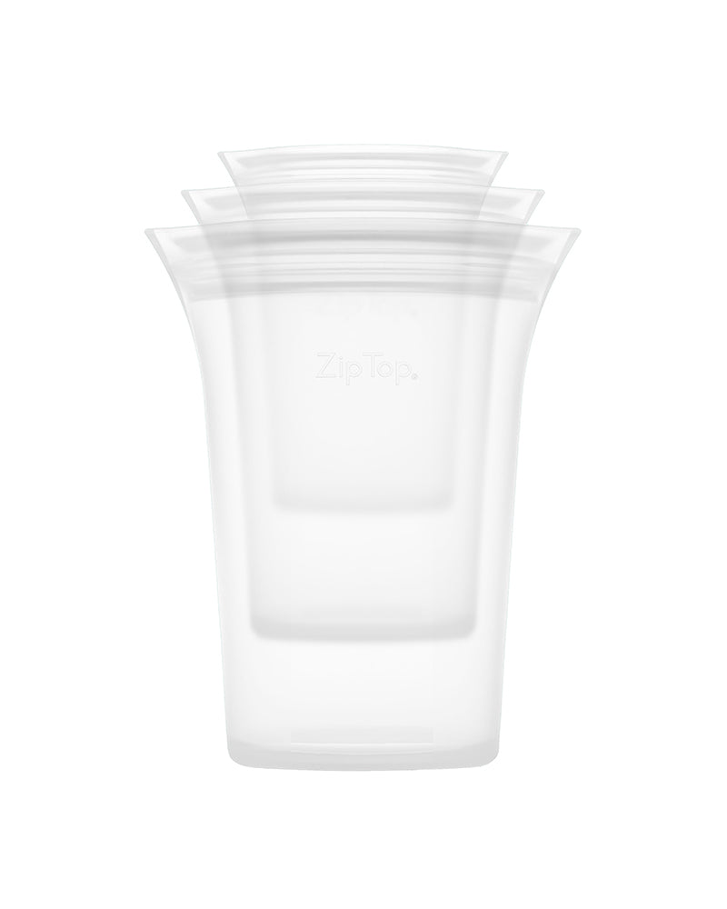 Reusable Zippered Food Storage Cups - Frost Trio