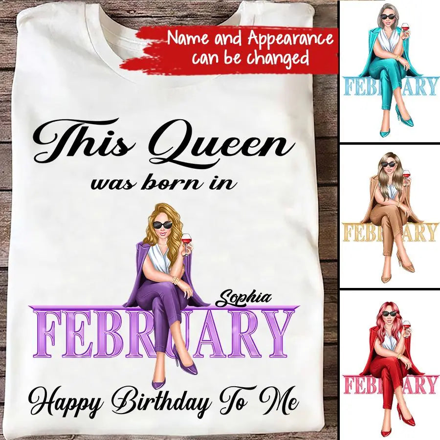 Personalized February Birthday Shirt for Women