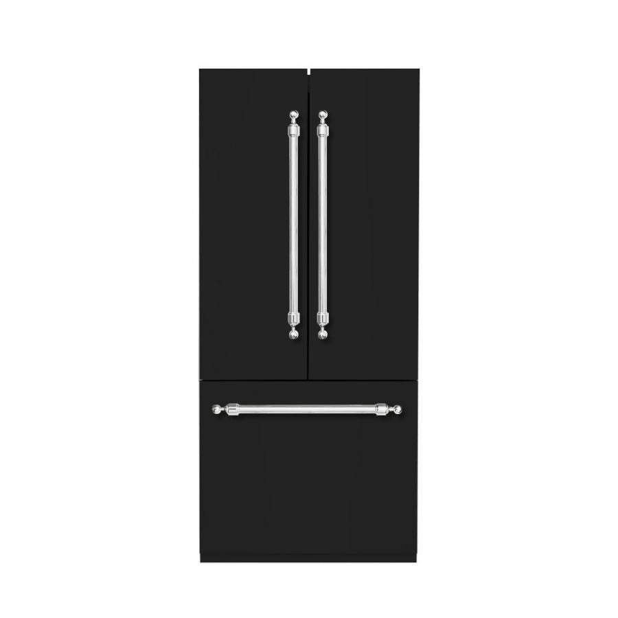 Hallman 36" Built-In French Door Refrigerator with Auto Ice Maker, Interior Water Dispenser