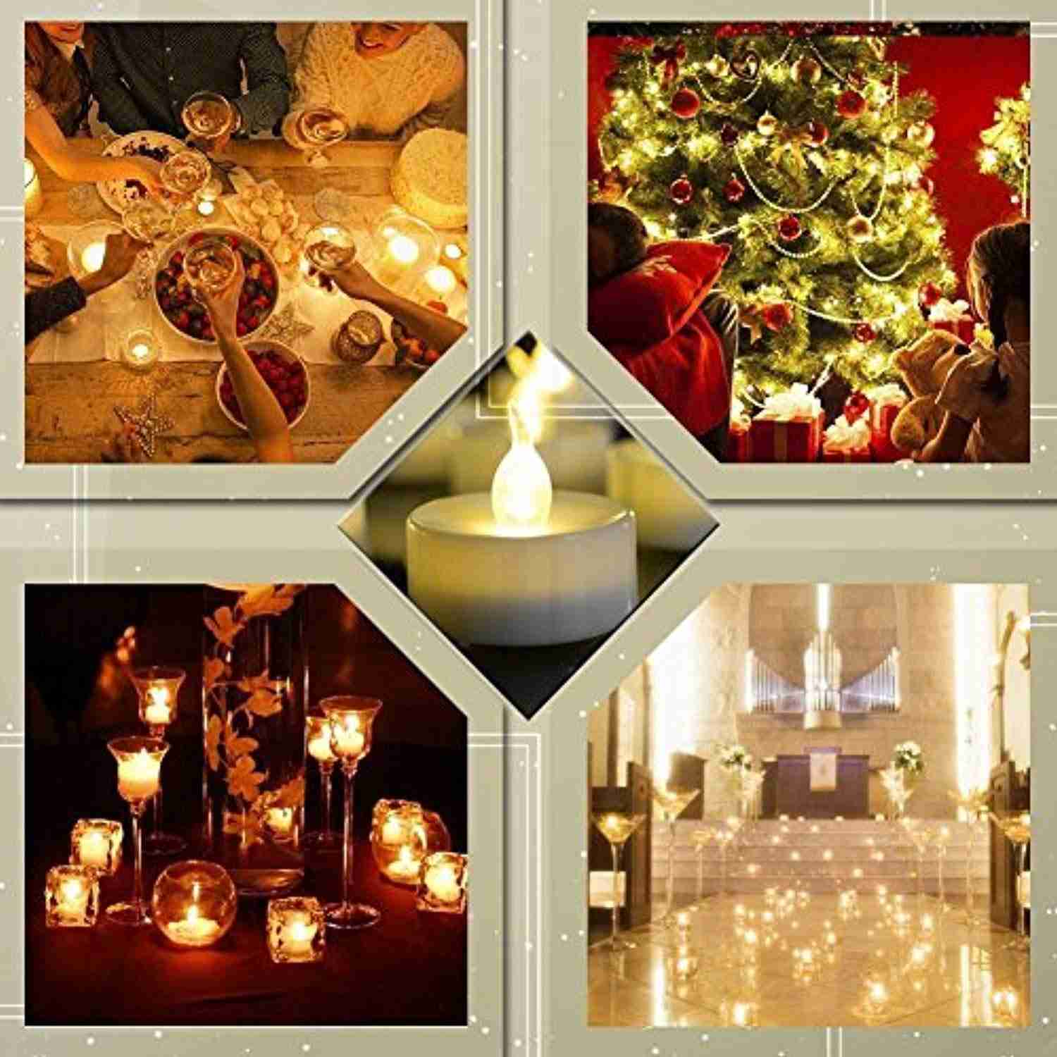 Eco-Friendly LED Tea Lights Candles (125 Pack) - Flickering Warm Yellow for Celebrations