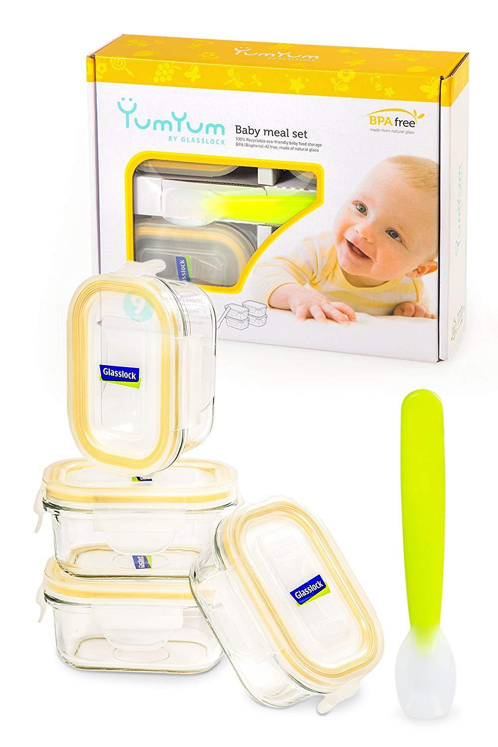 Eco-Friendly Glass Baby Food Containers with Airtight Lids