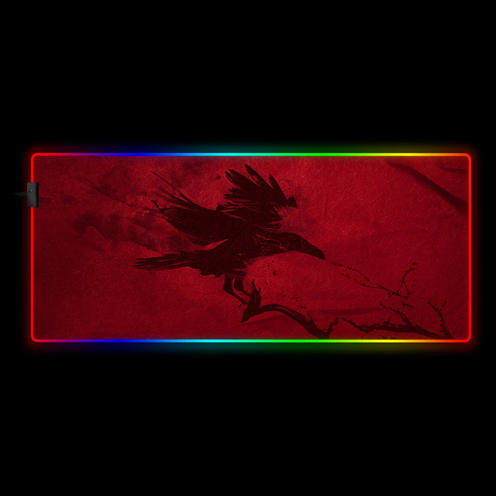 Blood Raven RGB Gaming Mouse Pad - M-XXL Size, Premium Cloth Surface