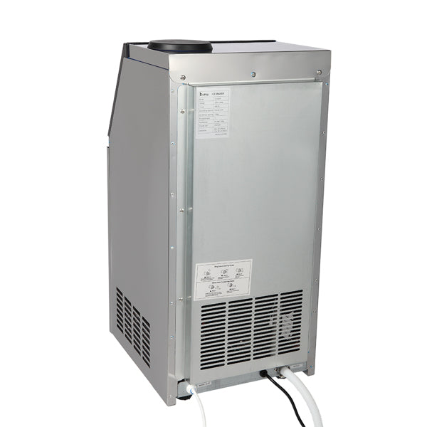 ZOKOP BY-70PF Stainless Steel Ice Maker - High-Capacity Cube Ice Machine