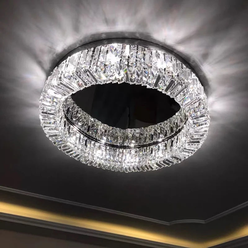 Stylish K9 Crystal LED Ceiling Light for Modern Living Spaces