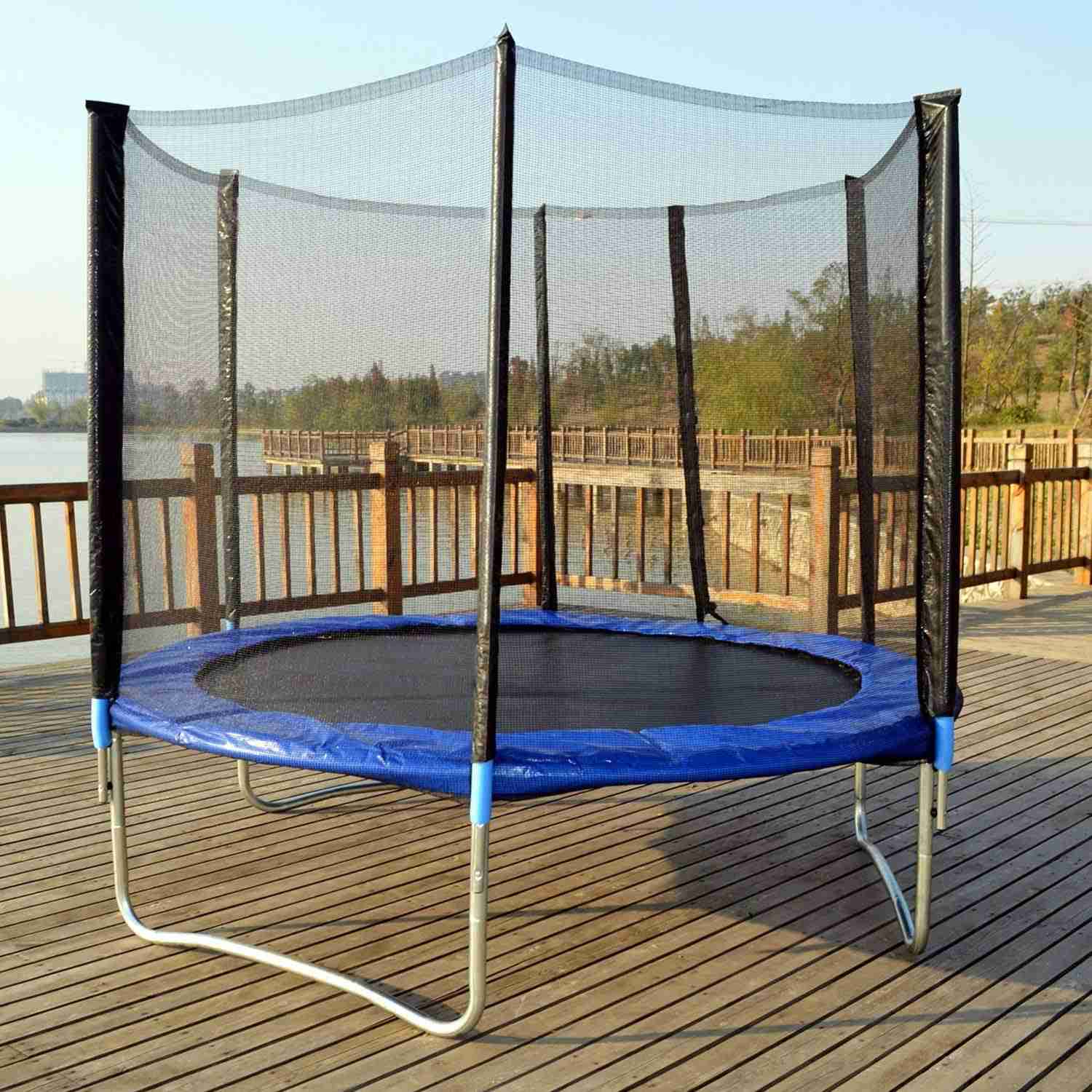 Bestmassage 10 ft Trampoline with Safety Enclosure - Outdoor Fitness Equipment
