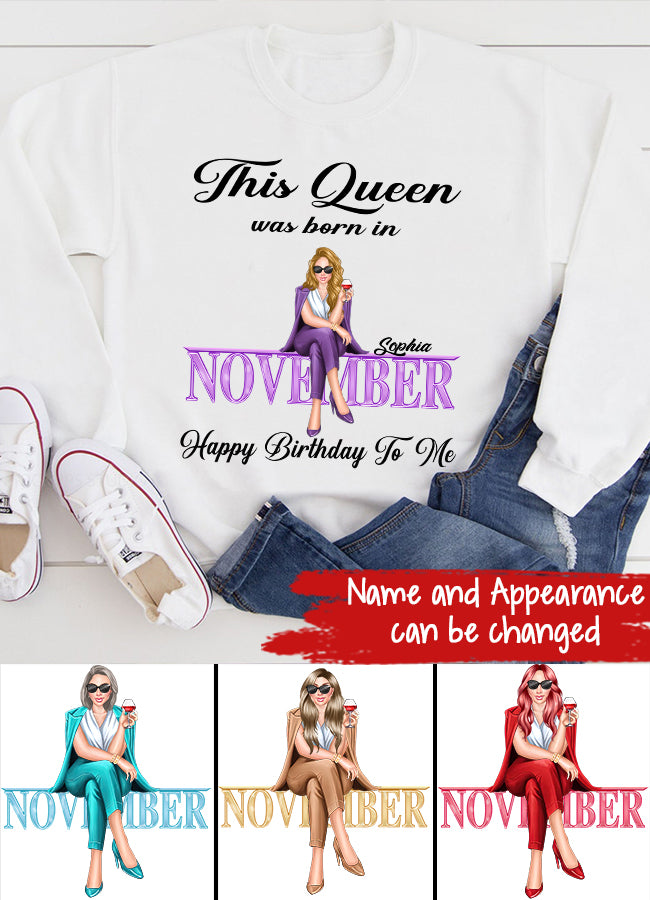 Stylish November Birthday Shirt for Women