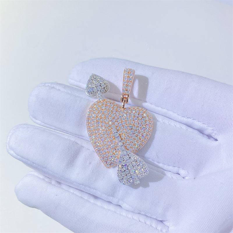 Glamorous Rose Gold Two-Tone Sterling Silver Moissanite Pendant