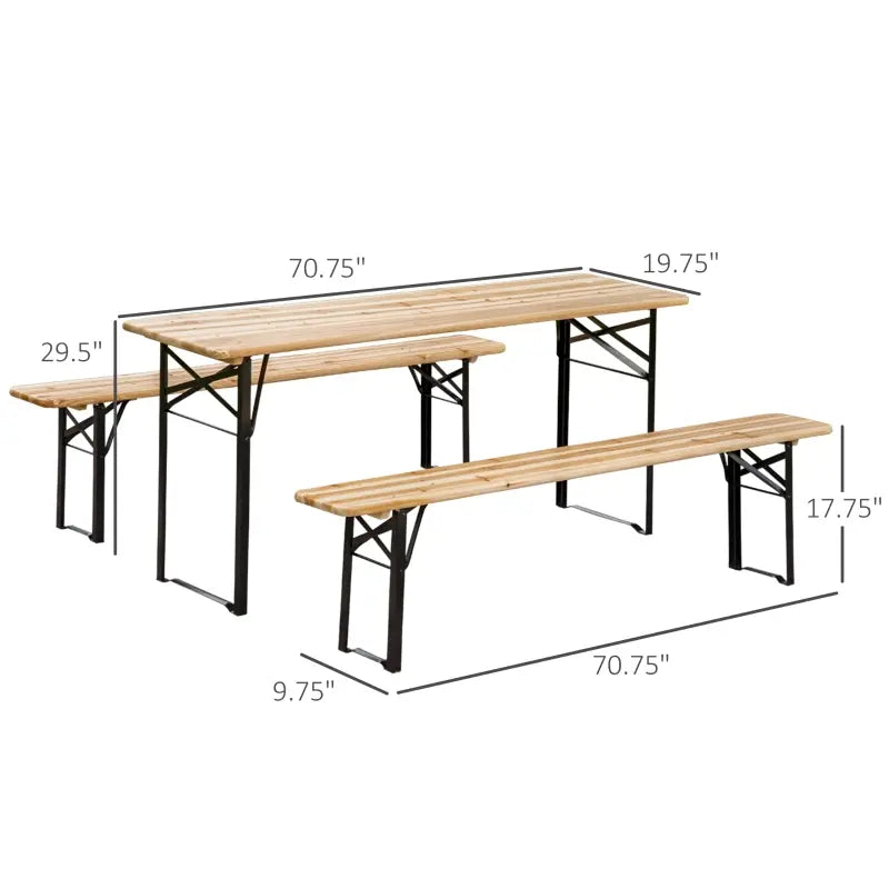 Portable Outdoor Folding Picnic Table and Bench Set