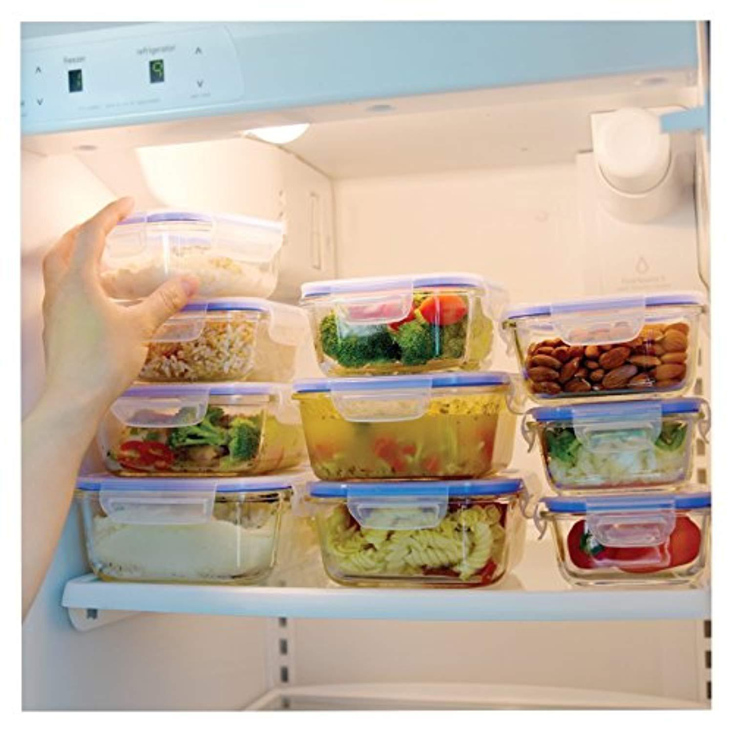 Zestkit Glass Food Storage Containers, 10-Piece Set with Airtight Lids