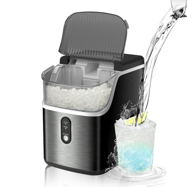 KISSAIR Nugget Ice Maker - 33lbs/24H, Self-Cleaning, Portable Sonic Ice Machine