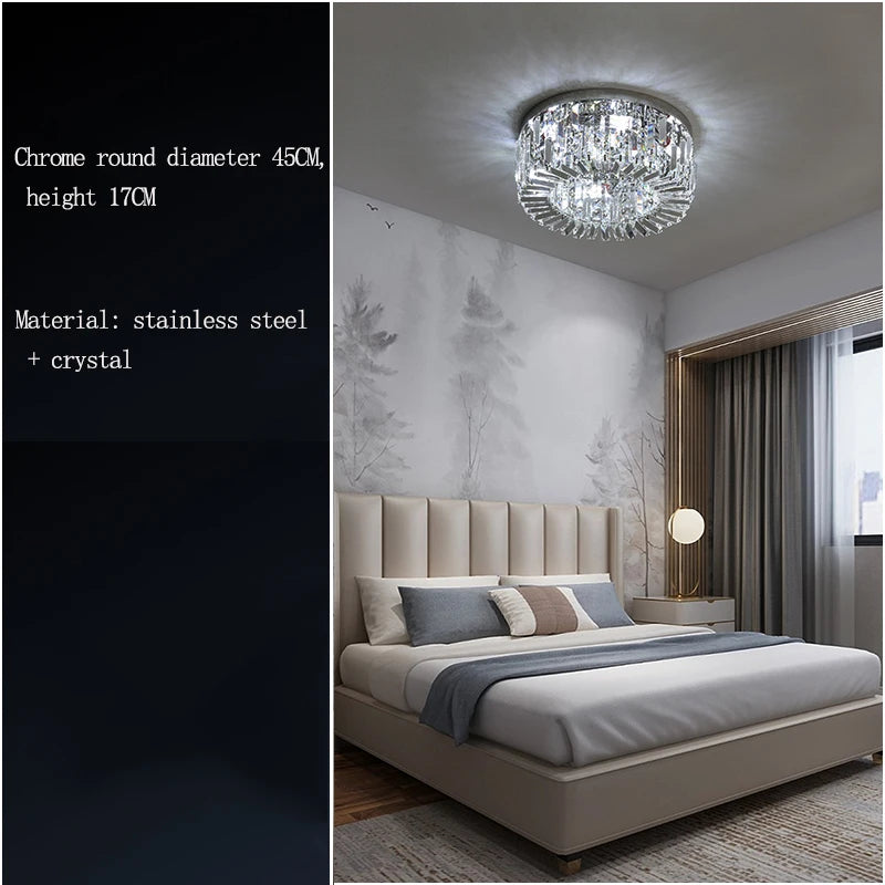 Stylish K9 Crystal LED Ceiling Light for Modern Living Spaces