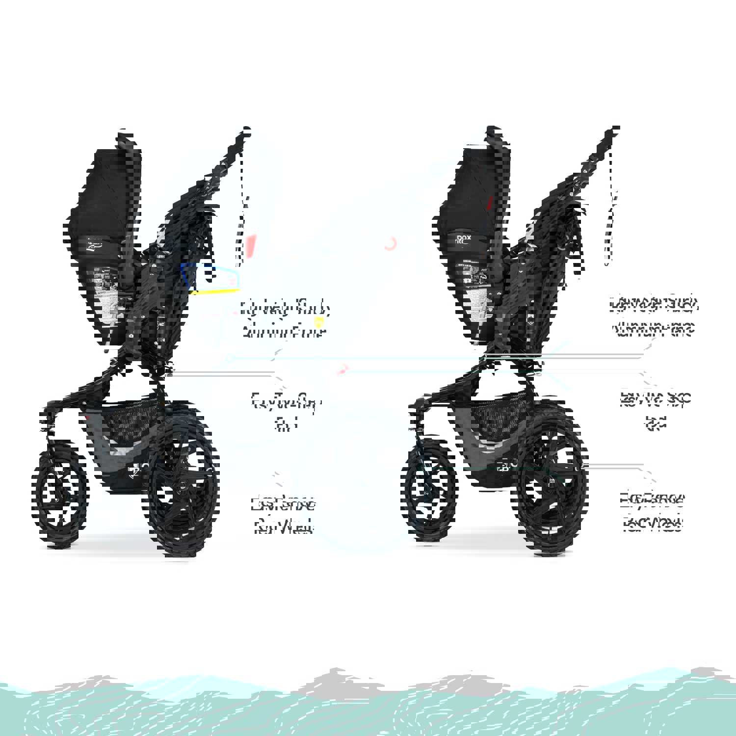 BOB Flex 3.0 Travel System with Britax B-Safe Gen2 Car Seat