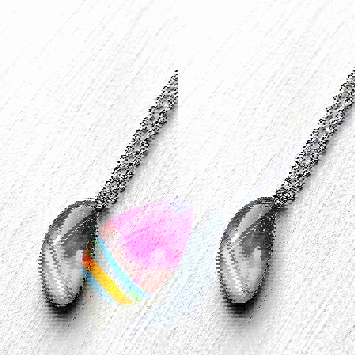 Handcrafted Art Pendant Necklace Set - Purple Rain