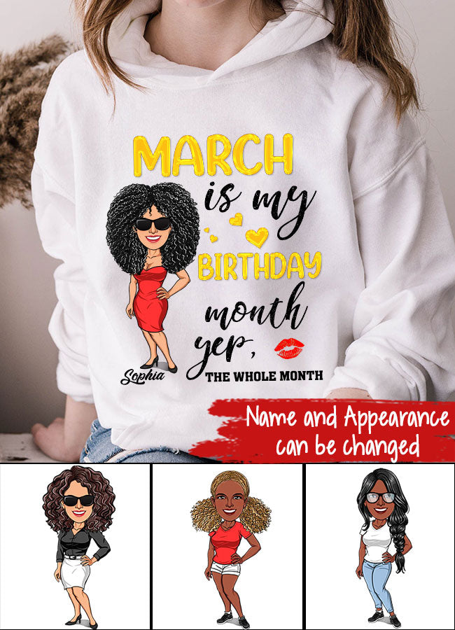 Elegant March Birthday Shirt for Queens