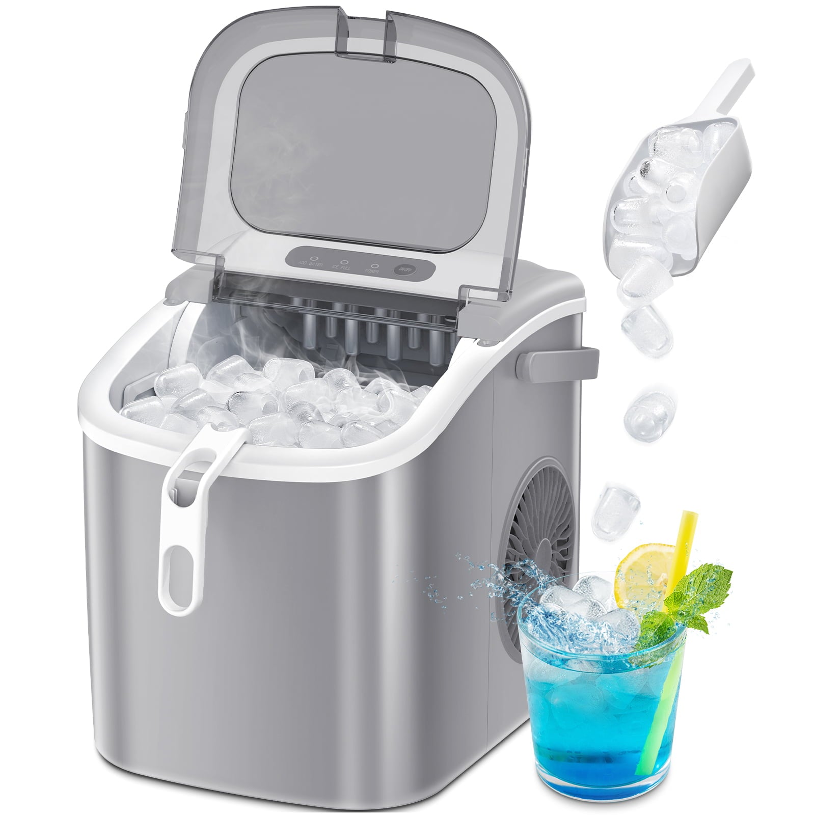 Auseo Portable Ice Maker, Fast and Efficient Countertop Machine