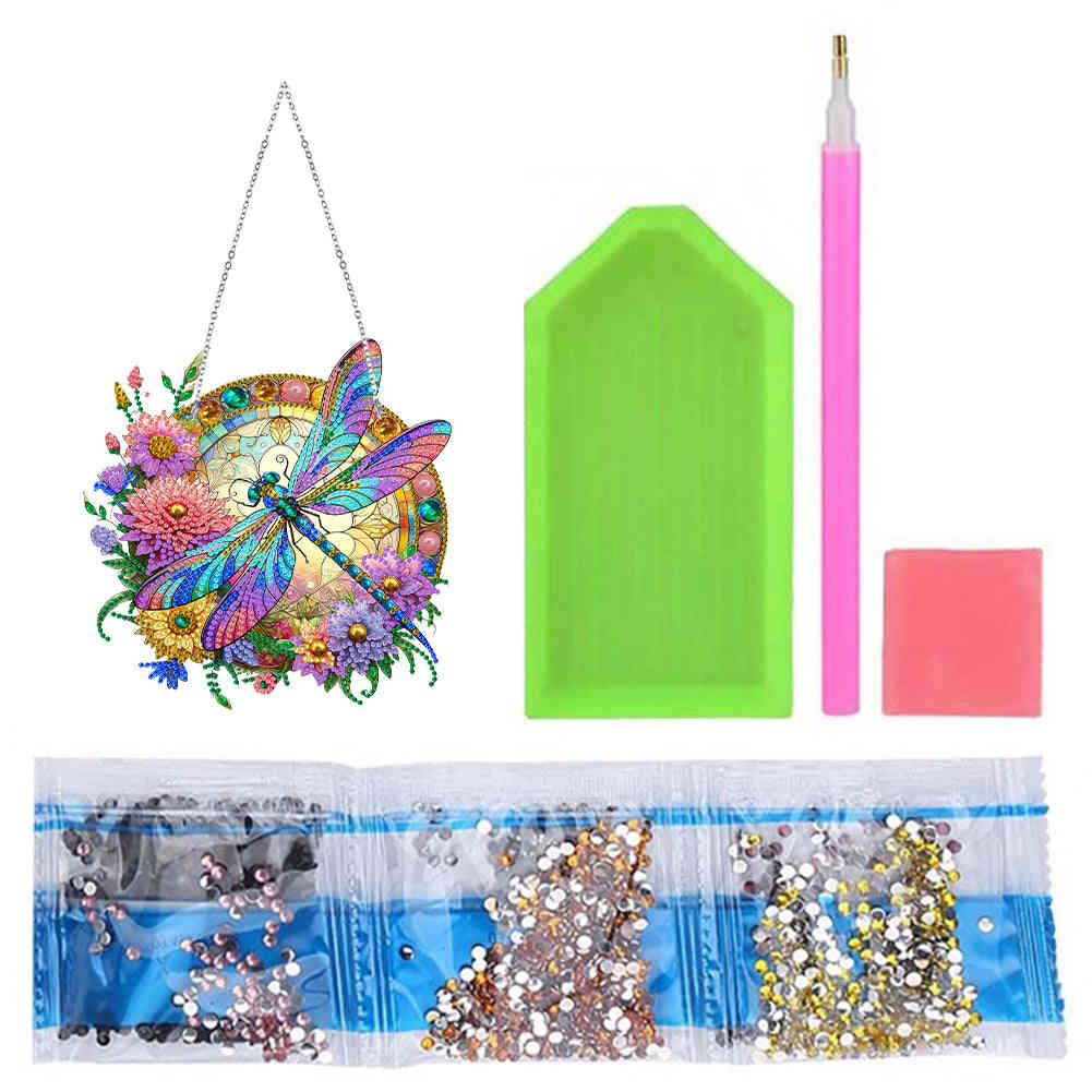 Glittering Dragonfly Sun Catcher Diamond Painting Kit