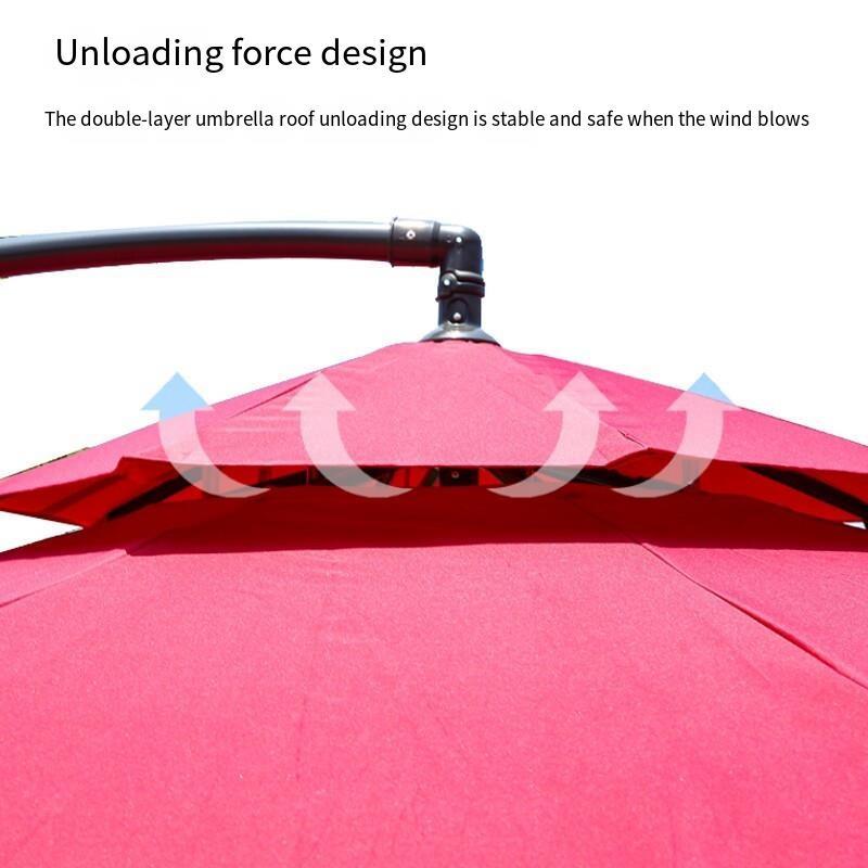 2.7m Double Top Banana Umbrella, Outdoor Sunshade, Durable and Waterproof
