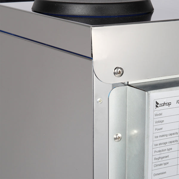 ZOKOP Stainless Steel Ice Maker - High-Capacity Cube Ice Machine