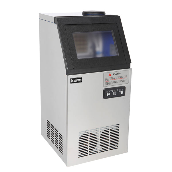 ZOKOP Stainless Steel Ice Maker - High-Capacity Cube Ice Machine