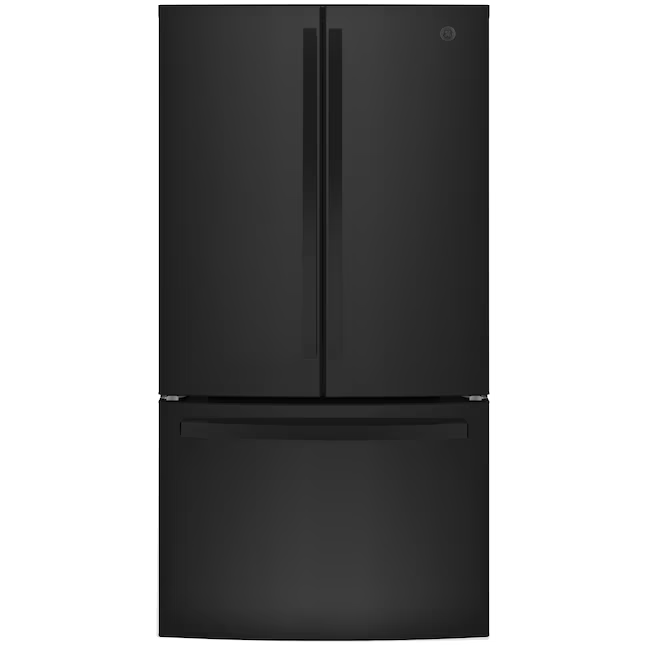 GE 27-cu ft French Door Refrigerator with Ice Maker and Water Dispenser, Black