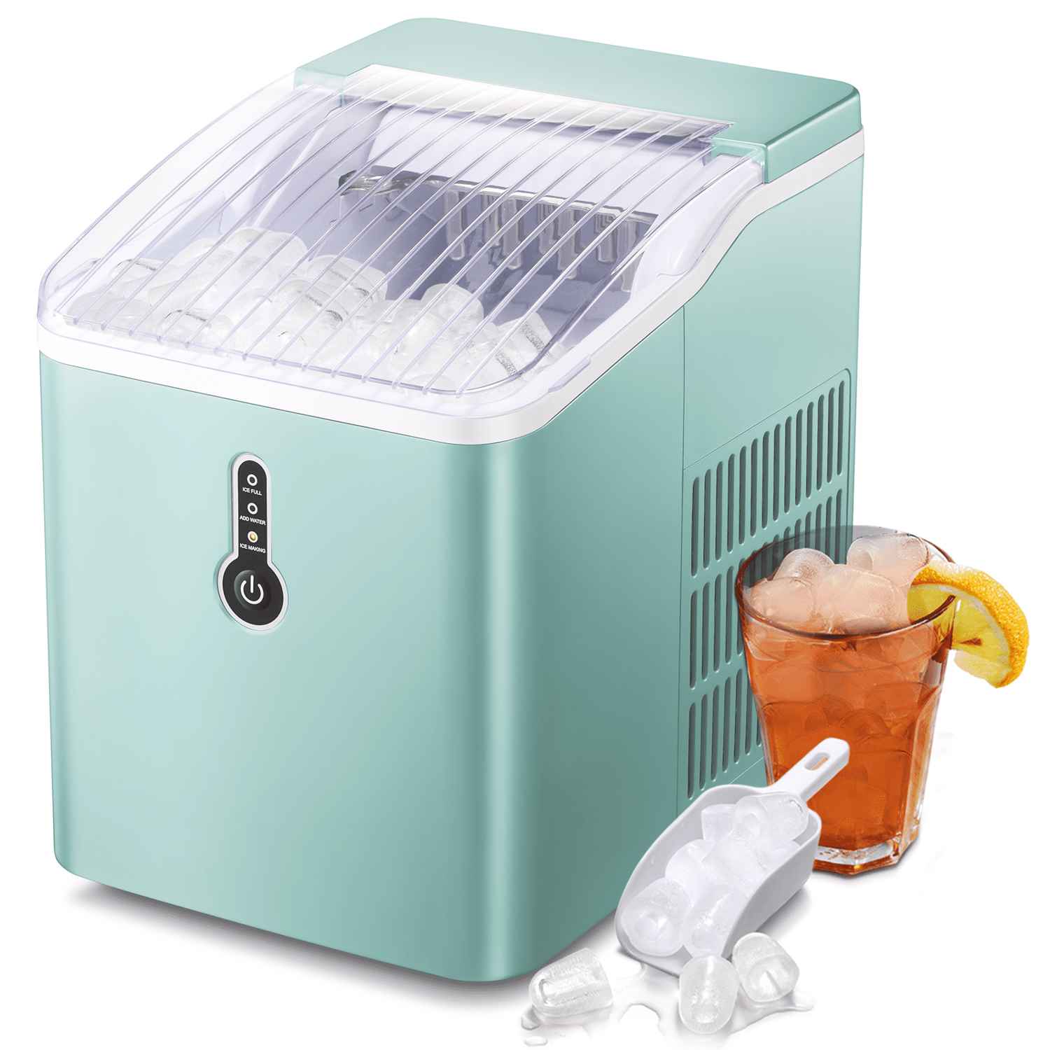 Auseo Portable Ice Maker, Compact Design with Self-Cleaning Feature