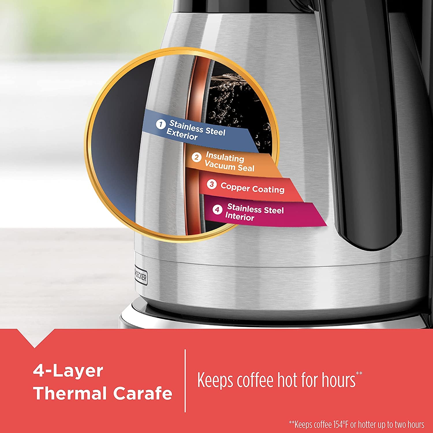 12 Cup Vortex Technology Coffee Maker with Thermal Carafe