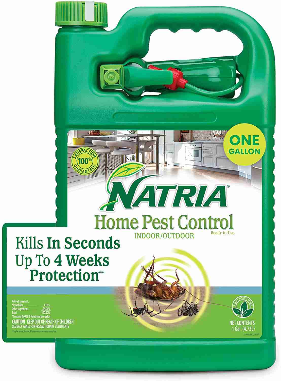 Natria 706261A Home Pest Control Spray, 1 Gallon - Indoor & Outdoor Insect Killer