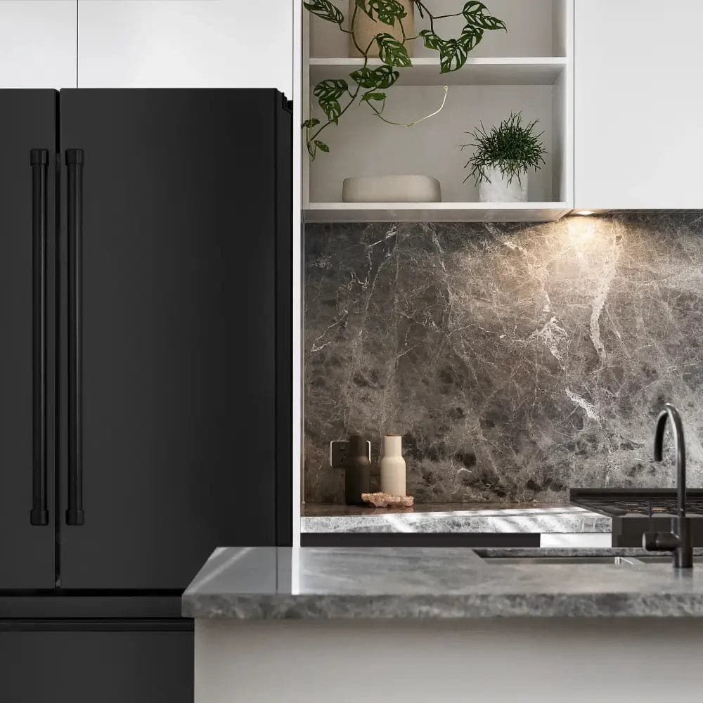 ZLINE 36 Inch 22.5 cu. ft French Door Refrigerator with Ice Maker, Fingerprint Resistant Stainless Steel