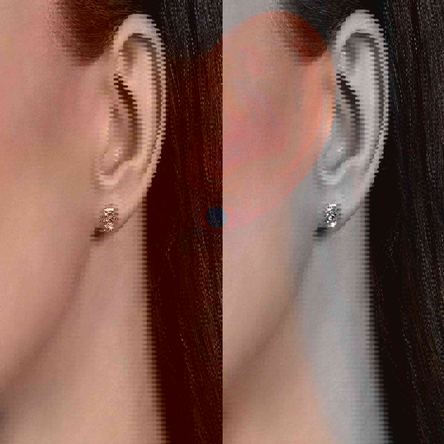 Enchanted Disney Majestic Princess Solitaire Earrings in 14K Rose Gold
