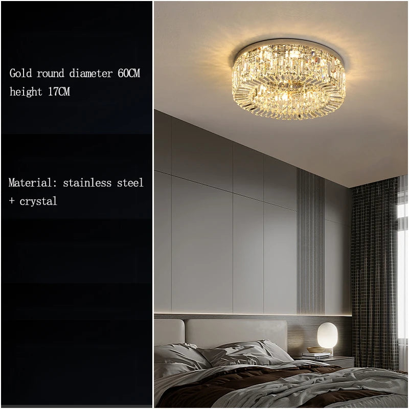 Stylish K9 Crystal LED Ceiling Light for Modern Living Spaces