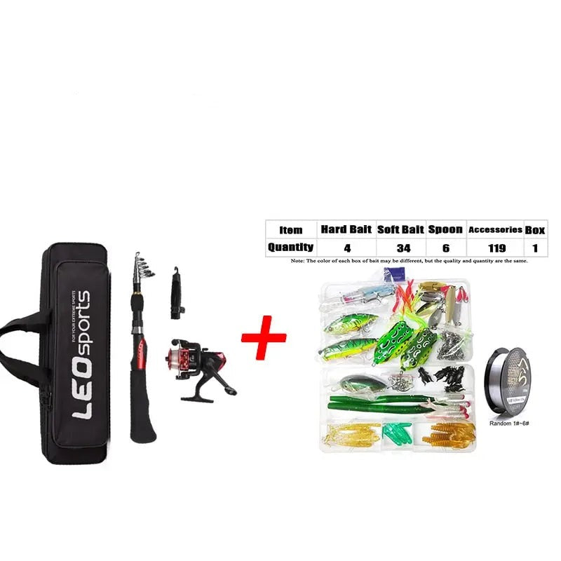 Telescopic Fishing Rod Combo Set with Spinning Reel and Lures
