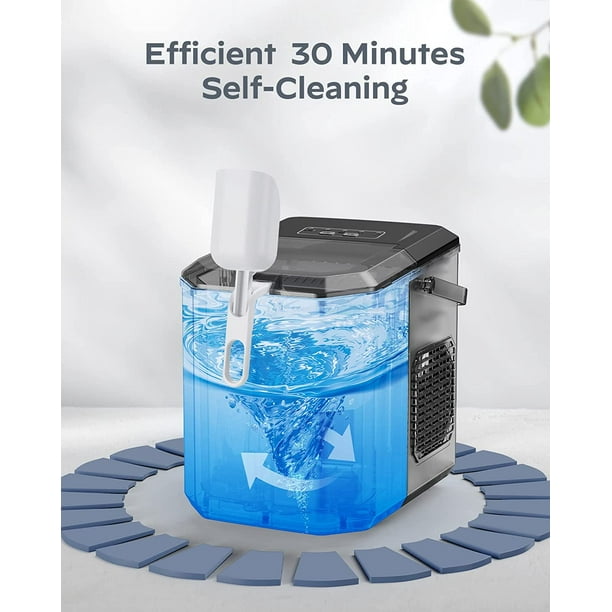 Auseo Portable Ice Maker, Manual Bullet Ice Cubes, 26lbs/24H for Home/Office