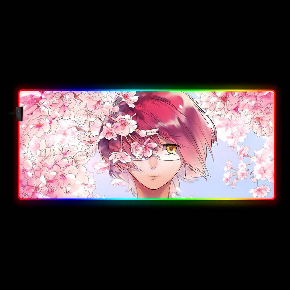 Gowther RGB LED Gaming Mouse Pad with Flowers Design