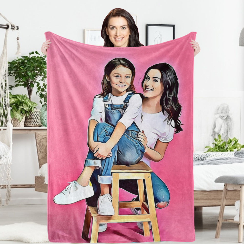 Personalized Photo Art Fleece Throw Blanket for Special Occasions