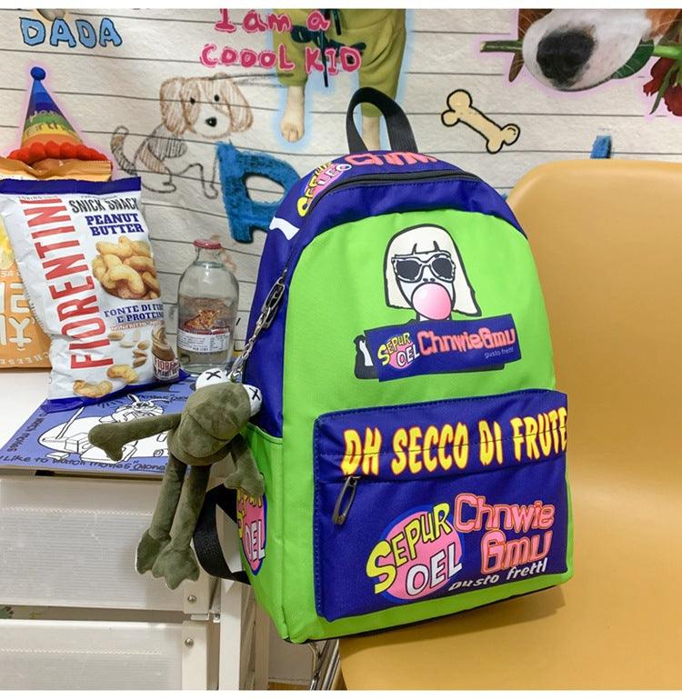 Stylish Large Capacity Canvas Backpack with Air Pillow Belt