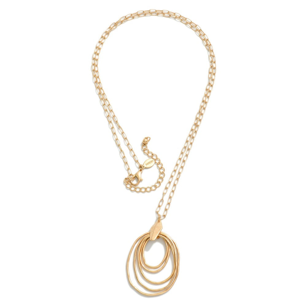 Elegant Nesting Pendant Long Chain Necklace