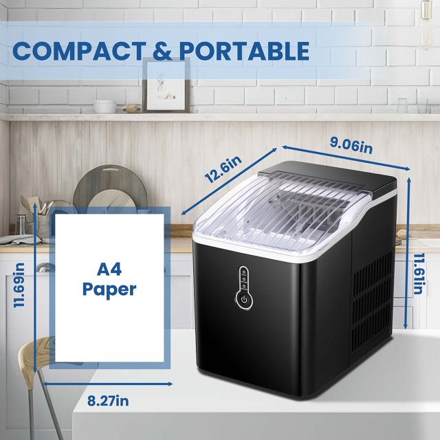 Auseo Portable Ice Maker, Compact Design for Home & Office