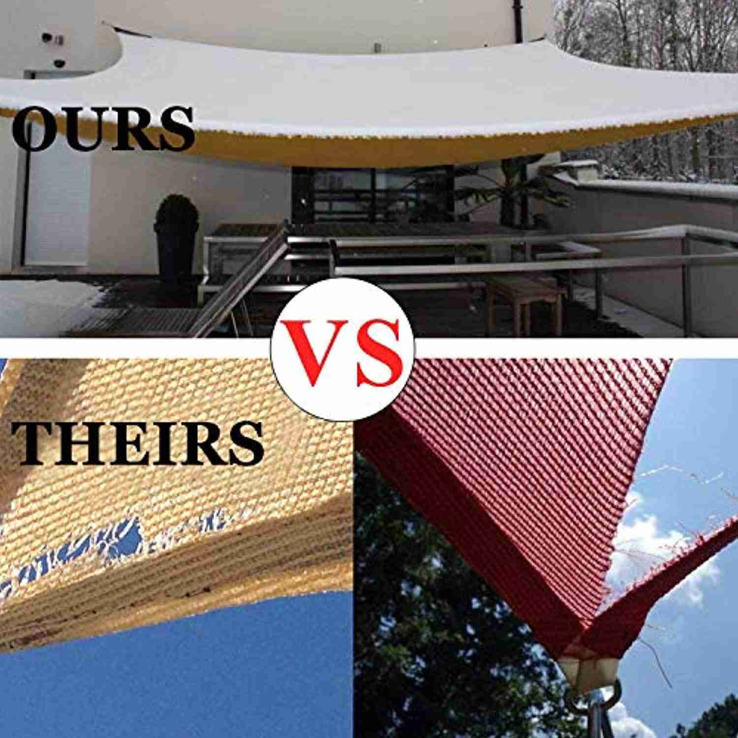 10x13 Rectangle UV Block Sun Shade Sail, Sand Color
