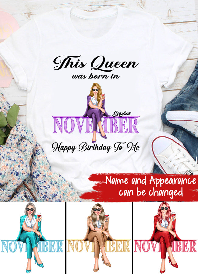 Stylish November Birthday Shirt for Women