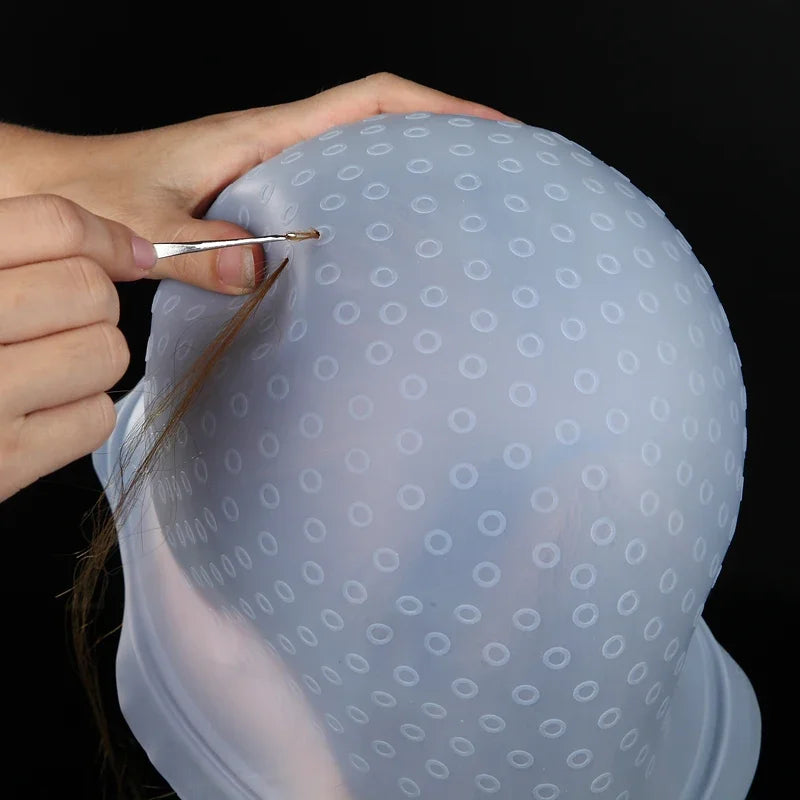 Professional Reusable Silicone Hair Coloring Cap for Salon Use