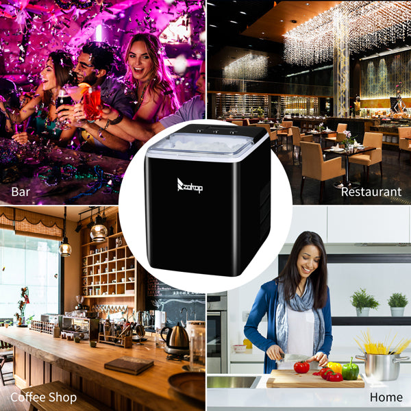 Portable Ice Maker Machine with Transparent Cover