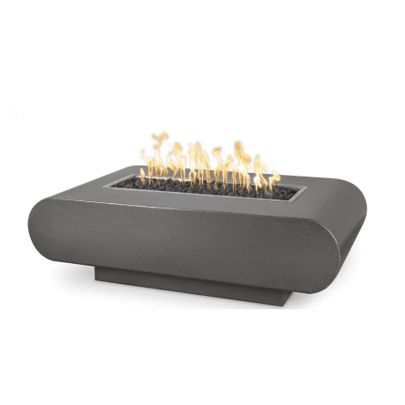 Elegant Outdoor La Jolla Rectangle Fire Pit with Powder Coated Steel and Free Cover