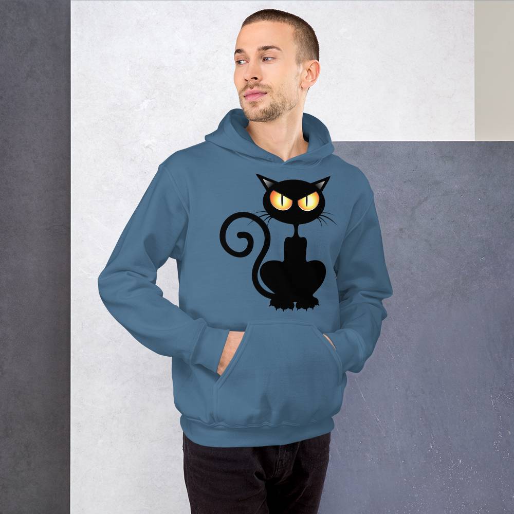 Cozy Black Cat Graphic Hoodie