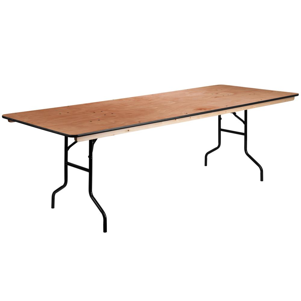 Heavy-Duty 8-Foot Rectangular Wood Folding Banquet Table
