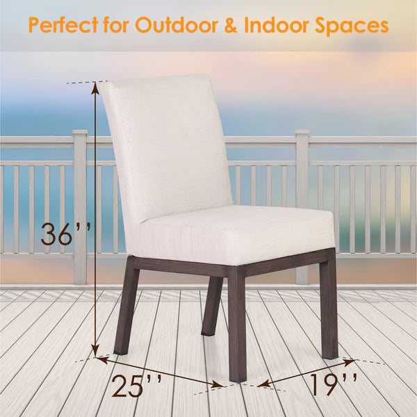 PHI VILLA 7-Piece Outdoor Dining Set with Textilene Chairs and Metal Table