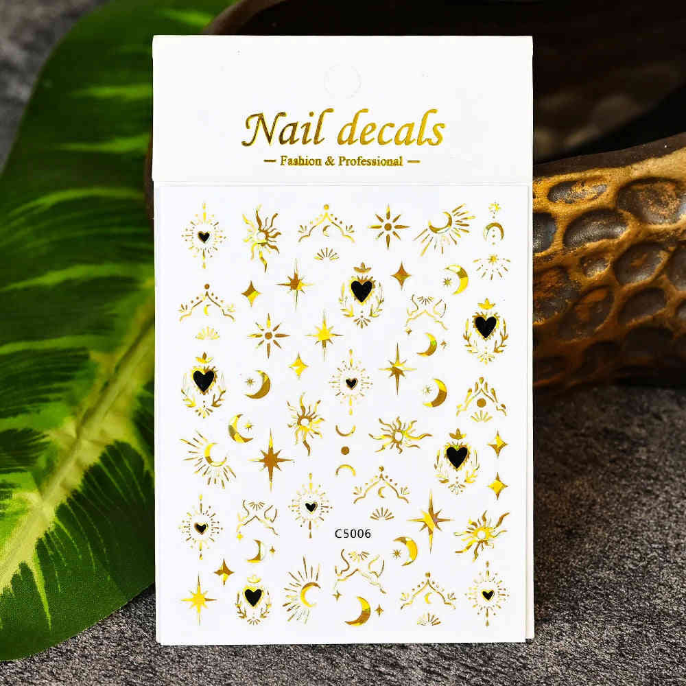 Elegant Daisy Flower Nail Art Stickers with Embossed Design