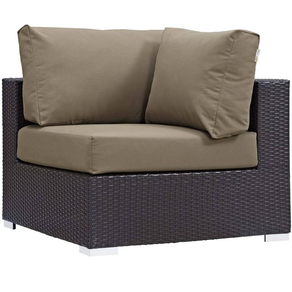 Modway Convene 5-Piece Outdoor Patio Furniture Set with Fire Pit